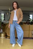 Laundry B Wicklow Fine Knit Throw On Cardigan Tan /5 =